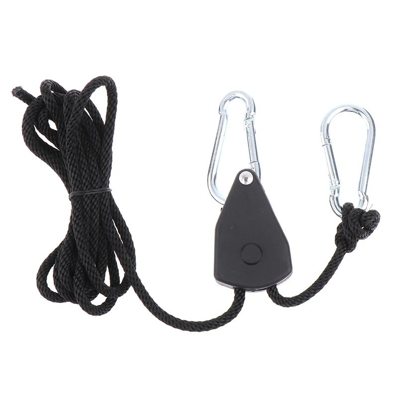 1/8 2M Adjustable 8inch Lanyard Hanging for Tent Fan Grow Plant Lamp Pulley Ropes Pulley Lifting Pulley Hook