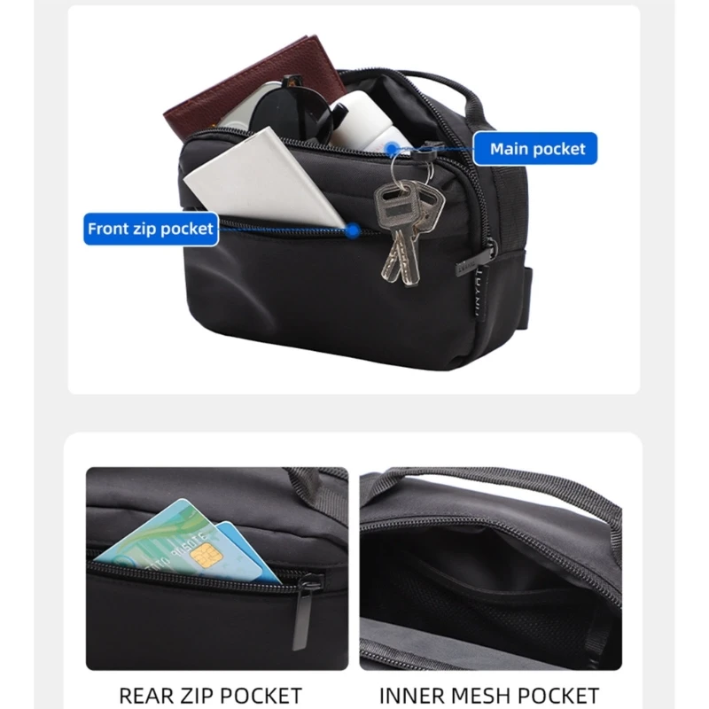 Hommes taille Pack décontracté épaule Fanny Packs ceinture pochette pour argent téléphone