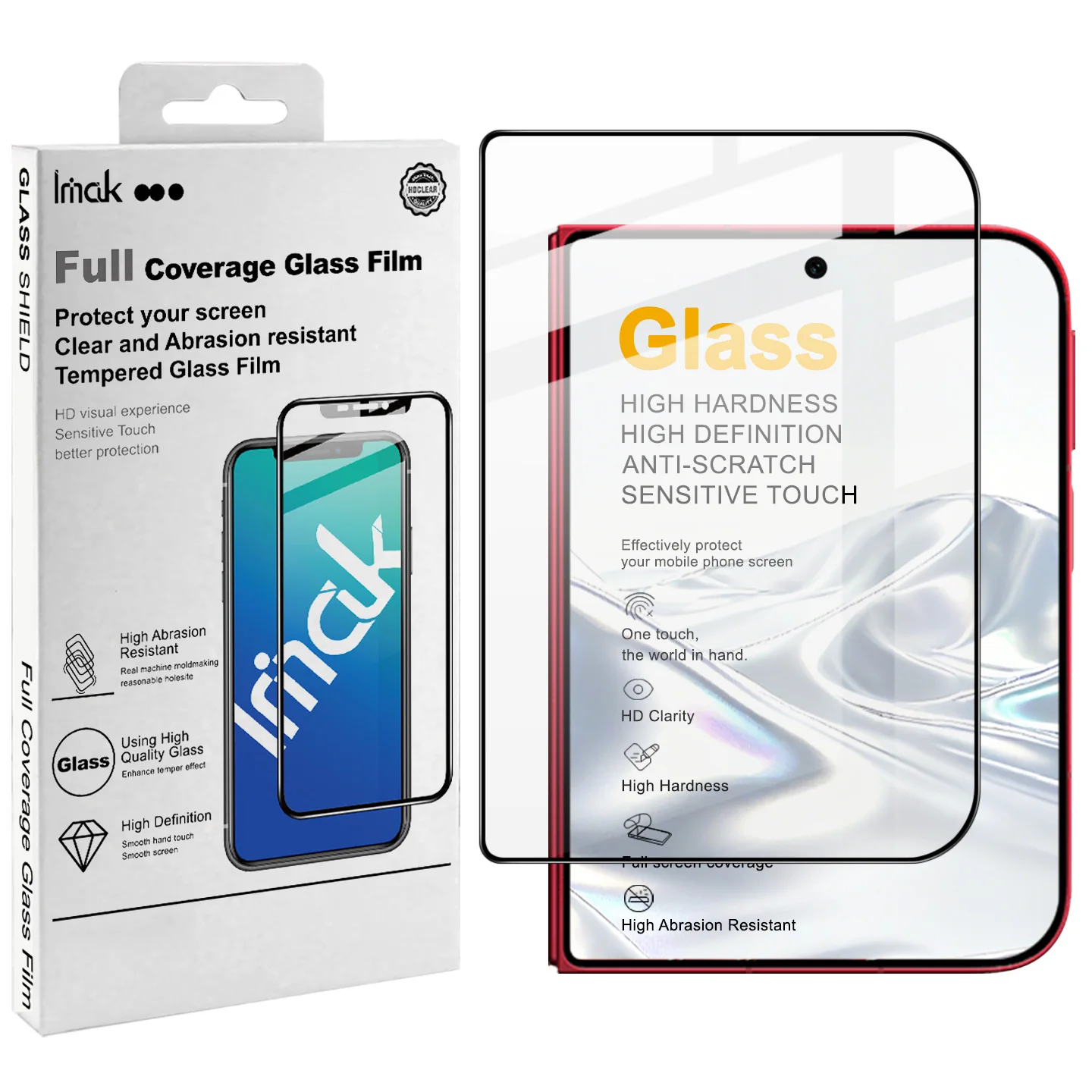 Tempered Glass for Xiaomi 18 Fold 5G Screen Protector Film IMAK Pro+ Support Fingerprint