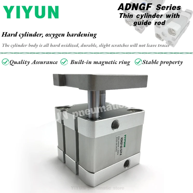 

ADNGF12 16 20 25 ADNGF32-5-P-A -10-15-20-25-30-35-40-45-50-55-60-70-75-80-90-100-P-A YIYUN Thin type cylinder ADNGF series