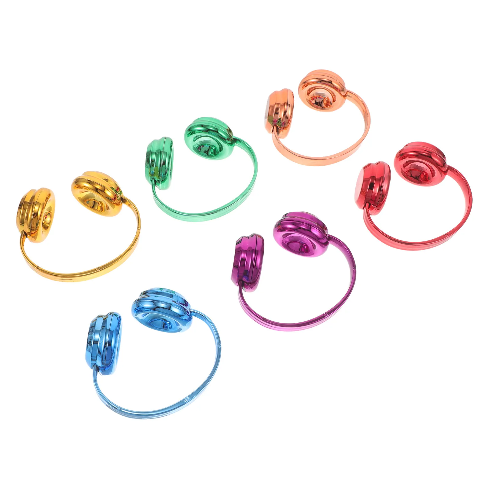 

6Pcs Miniature Decorative Headset High Simulation Colored Headphones for 17Cm Dress-Up Accessories Dollhouse Accessories