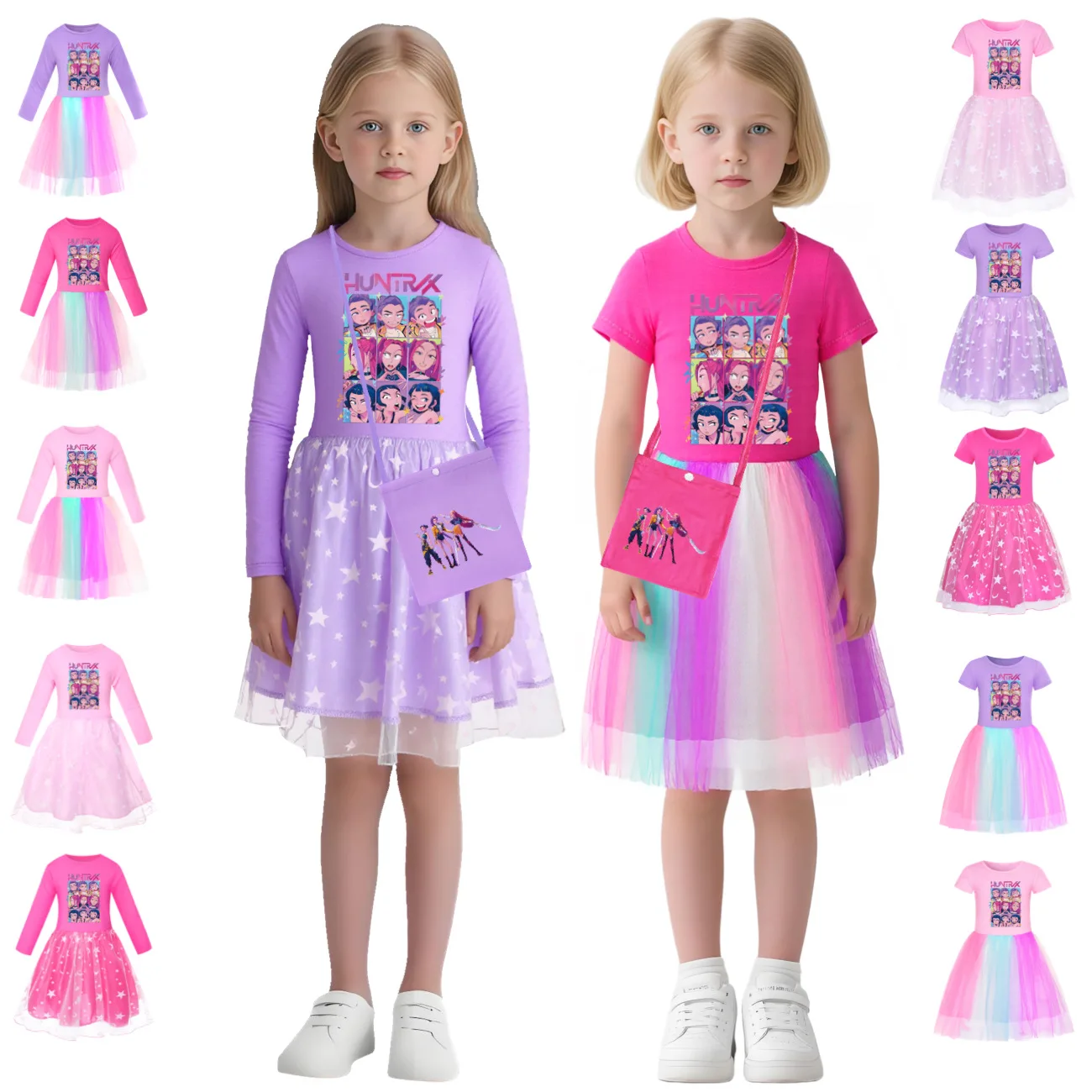 

Summer KPop Demon Hunters Huntrix Dress Kid's Casual Clothes Baby Girls Princess Dress Party Dresses Cosplay Costume Vestidos