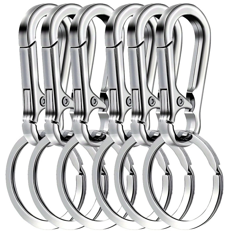 6er-Set Karabiner-Schlüsselanhänger aus Metall – Schlüsselring, Schlüsselhalter, Haken-Organizer für Autoschlüssel und Schlüsselfinder