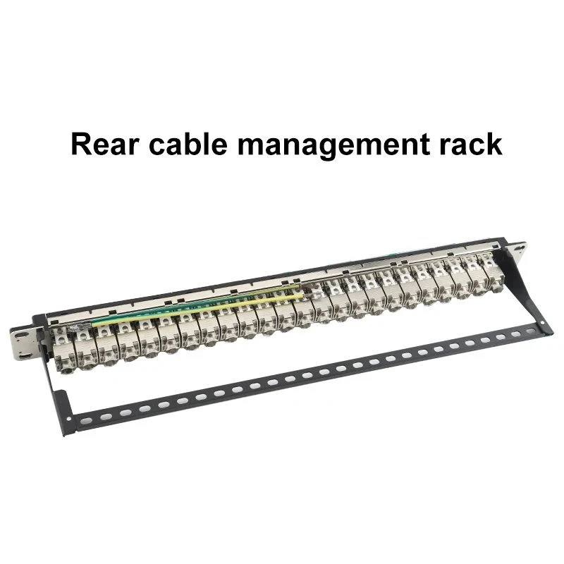 Panel de parche de 24 puertos a prueba de polvo blindado duradero, Compatible con RJ45 CAT5e, CAT6, CAT6A, CAT7, CAT8, módulo Keystone para Ethernet