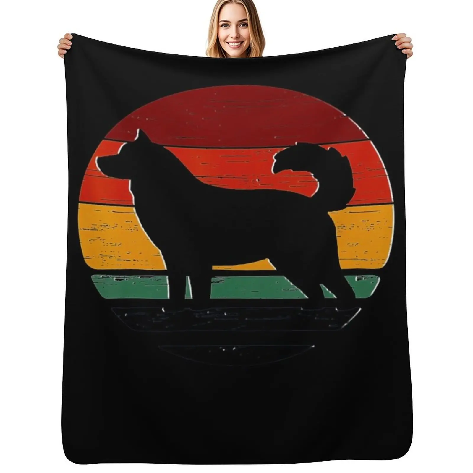 

Goberian Vintage Retro Mom Dad Dog Gift Throw Blanket Moving Summer Beddings Shaggy Vintage Blankets