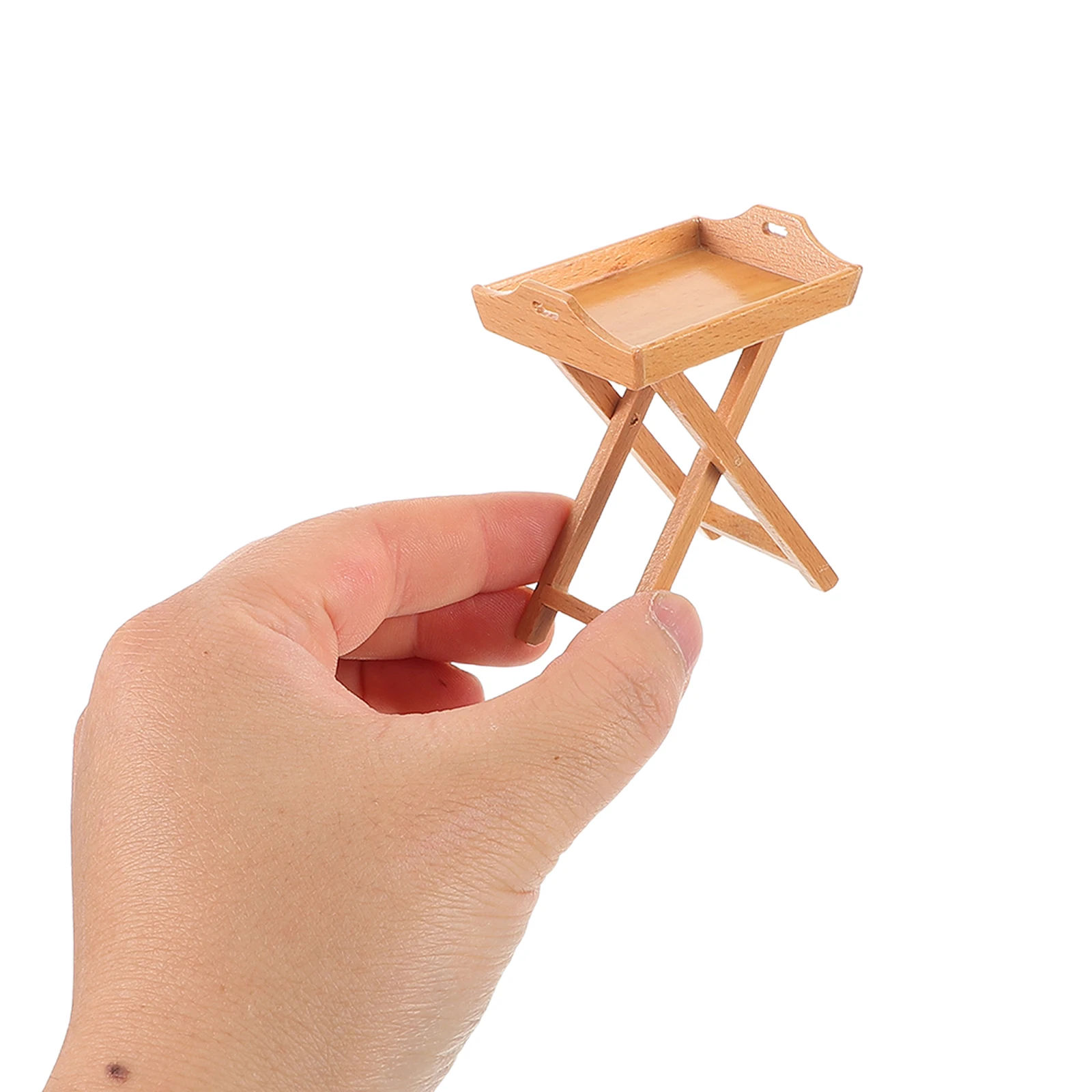 

1:12 Dollhouse Mini Furniture Wood Rack Kitchen Accessories Fruit Vegetable Display Miniature Serving Tray Shelf for Collectors