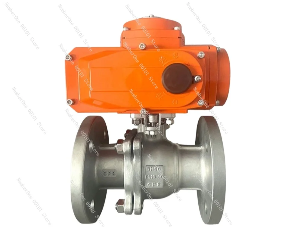 Stainless steel electric ball valve 304 flange Q941F high-temperature straight through soft seal switch electric valve