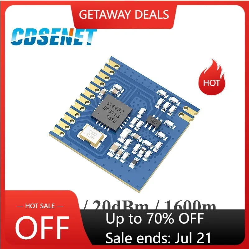 

433MHz SI4432 100mW Wireless rf module SPI SMD Transceiver CDSENET E27-433M20S IOT 433 mhz rf Transmitter and Receiver