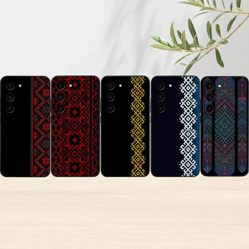 G-Ukraine Ornament Pattern Phone Case For Samsung Galaxy S21 S22 S23 S24ULTRA S25ULTRA FE Ultra Plus5G A52S S26 Soft Cover