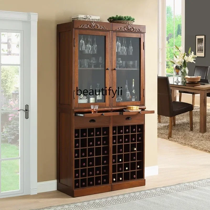 

yj21 solid wood red wine, single door wine storage cabinet tempered glass red wine display cabinet floor-to-ceiling wine glass