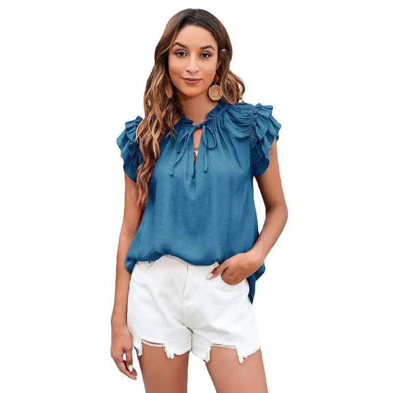 

Summer Casual Loose Women's Tops ort Sve Outdoor Cam Travel Clothing Comfortable Breathable Faionable