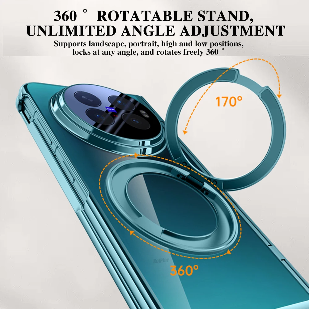 Fold6 Glass Screen Protector Stand Strong Magnetic Clear Plating Case For Vivo X Fold 6 Protective transparent Holder Cover