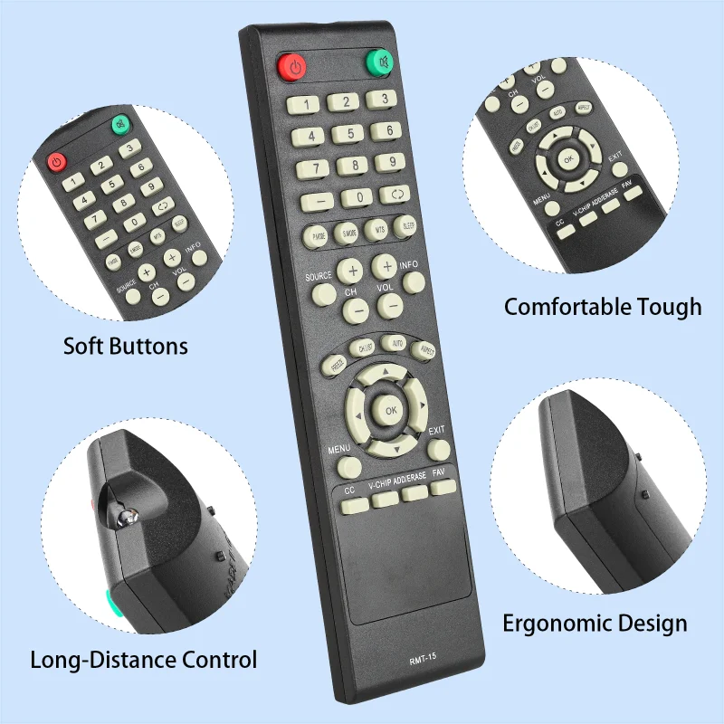 Control Remoto RMT-15 RMT15 Compatible con Televisores LCD HDTV Westinghouse EW24T7EW EW24T8FW CW37T6DW CW46T6DW CW46T9FW CW26S3CW