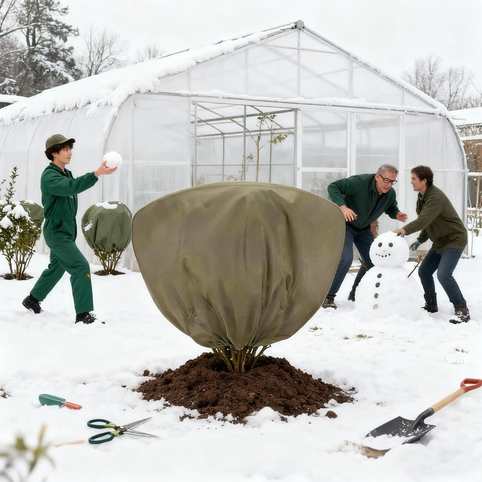 

Winter Protection Bag Against Freeze For Plant Cover With Drawstring For Outdoor Potted Shrub Tree Cold Weather Frost Cloth