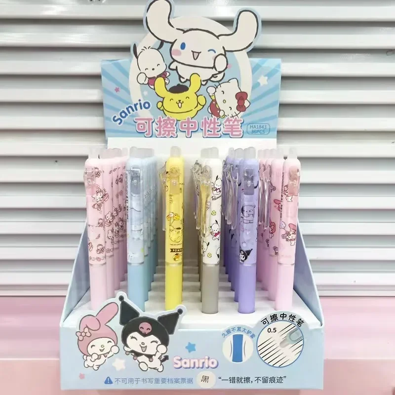 6Pcs Sanrio erasable pen cute gel pens korean stationery Cinnamoroll Mymelody Kuromi pens school supplies office accessories