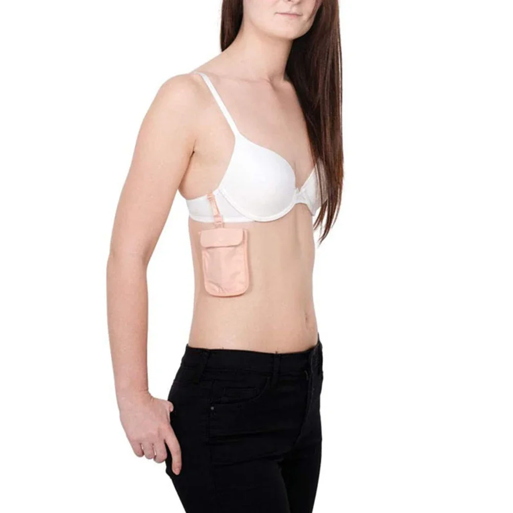 1個 レディース 隠しブラ財布 無地 旅行用ブラ財布 フラップ留め金 マネーベルト ポーチ 小銭入れ ベルト レディース ポケット かわいい財布