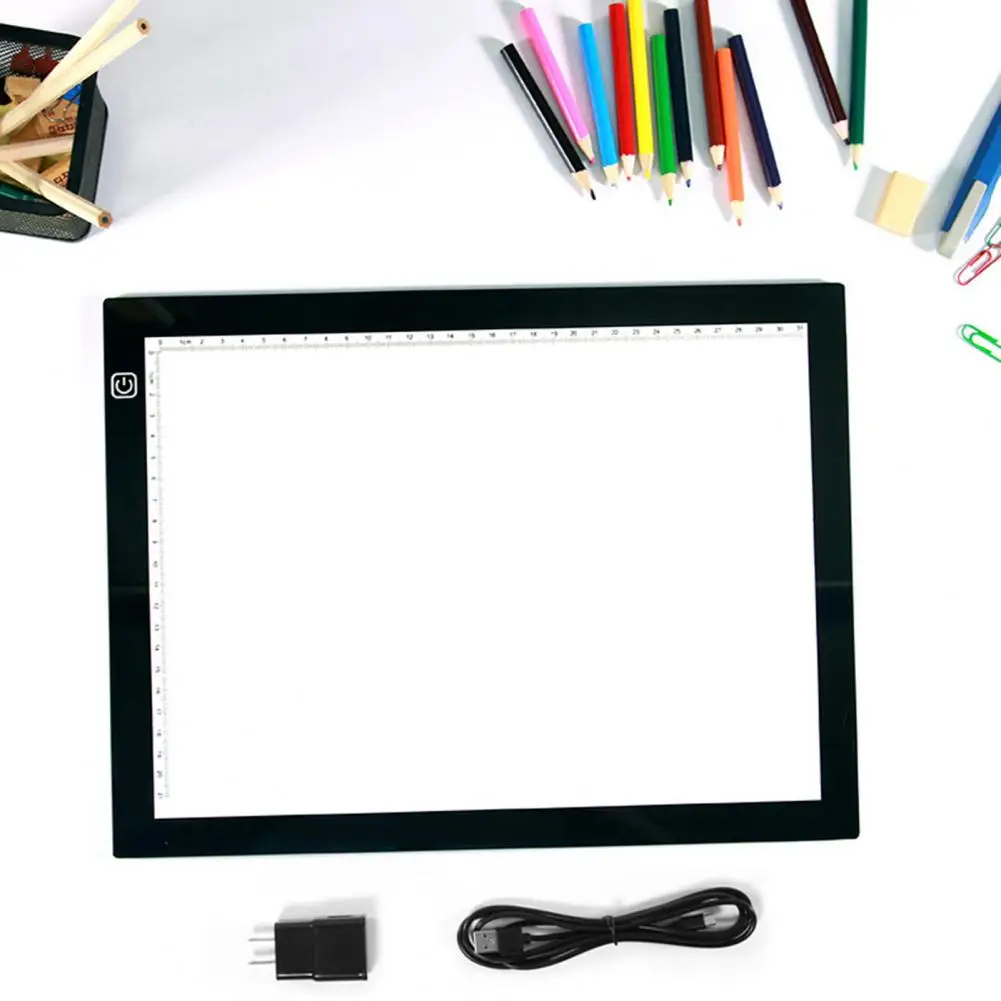 Placa de desenho led pode ser escurecido proteção para os olhos criar pinturas ultra-fino a4 cópia traçando a placa de desenho com cabo de alimentação usb