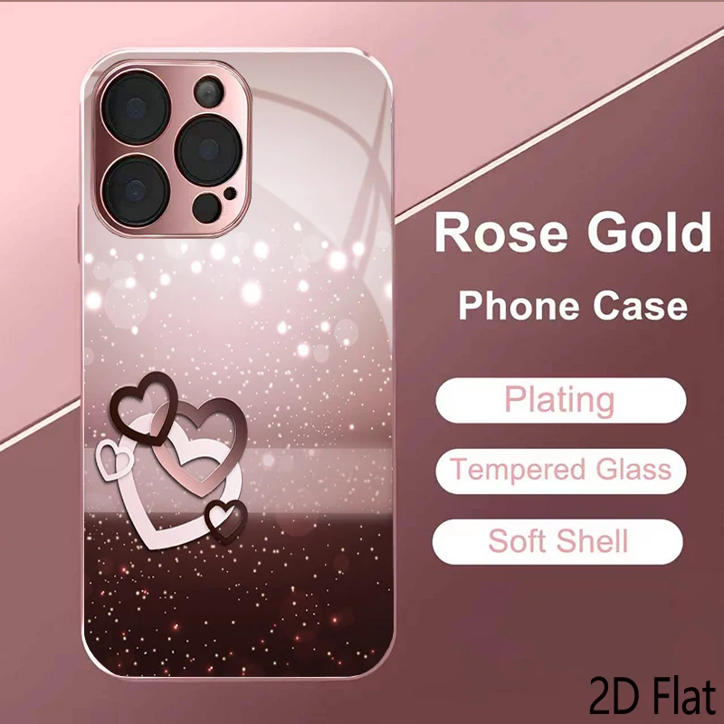 Heart-shaped light  2DFlat For iPhone17 18 16 15 14 13 12 11 Pro Max XS XR 8 7Plus Phone Cover Shockproof Protective Back Cover
