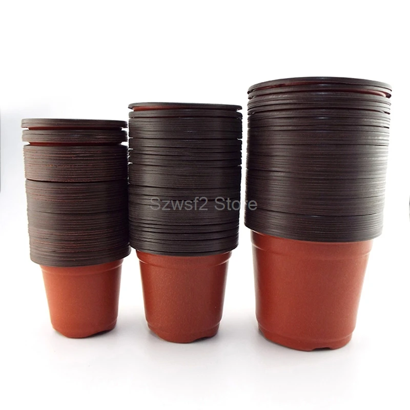 Macetas y jardineras de plástico duradero para vivero: tamaños de 9 cm, 10 cm, 12 cm, ideales para plantar flores y crecer en jardines caseros E2