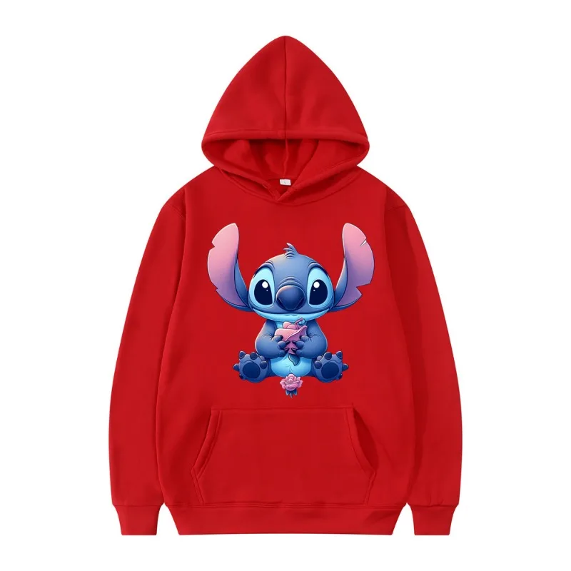 Cartoon Disney Women Hoodie Kawaii Lilo Stitch Graphic Sweatshirt Long Sleeve Hoodies Costume Funny Anime Pullover Clothing Tops