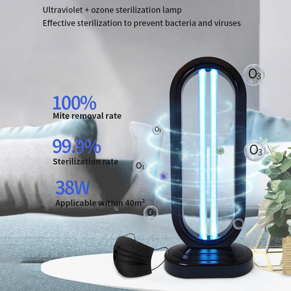 Remote Control UV Ozones Sterilising Lamp Quartz-Ultraviolet Germicidal Lamp Portable UV-C Cleaner for Home Baby Room Office