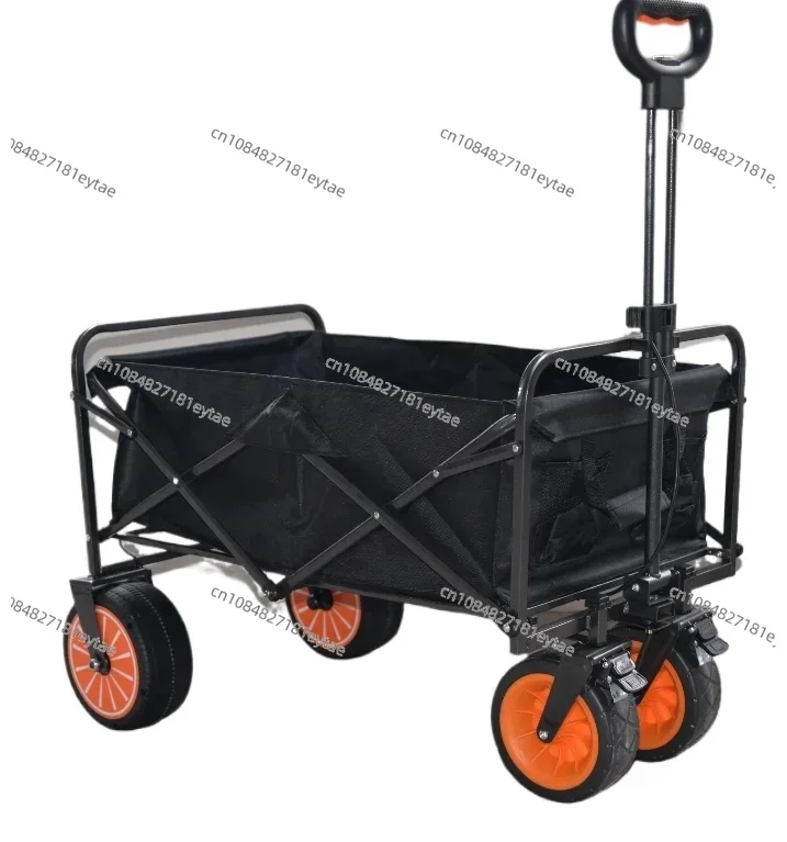 Carrinho motorizado dobrável para jardim, praia, pesca, camping, compras, viagens e bagagem de mão.