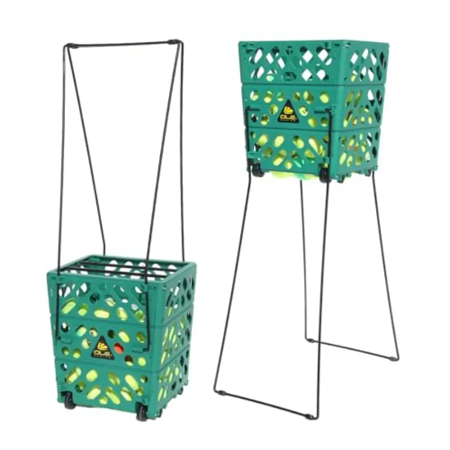 

Корзина для теннисных мячей с колесами - вместимость 60 мячей, легкий сборщик мячей, инструмент для сбора мячей без помощи рук