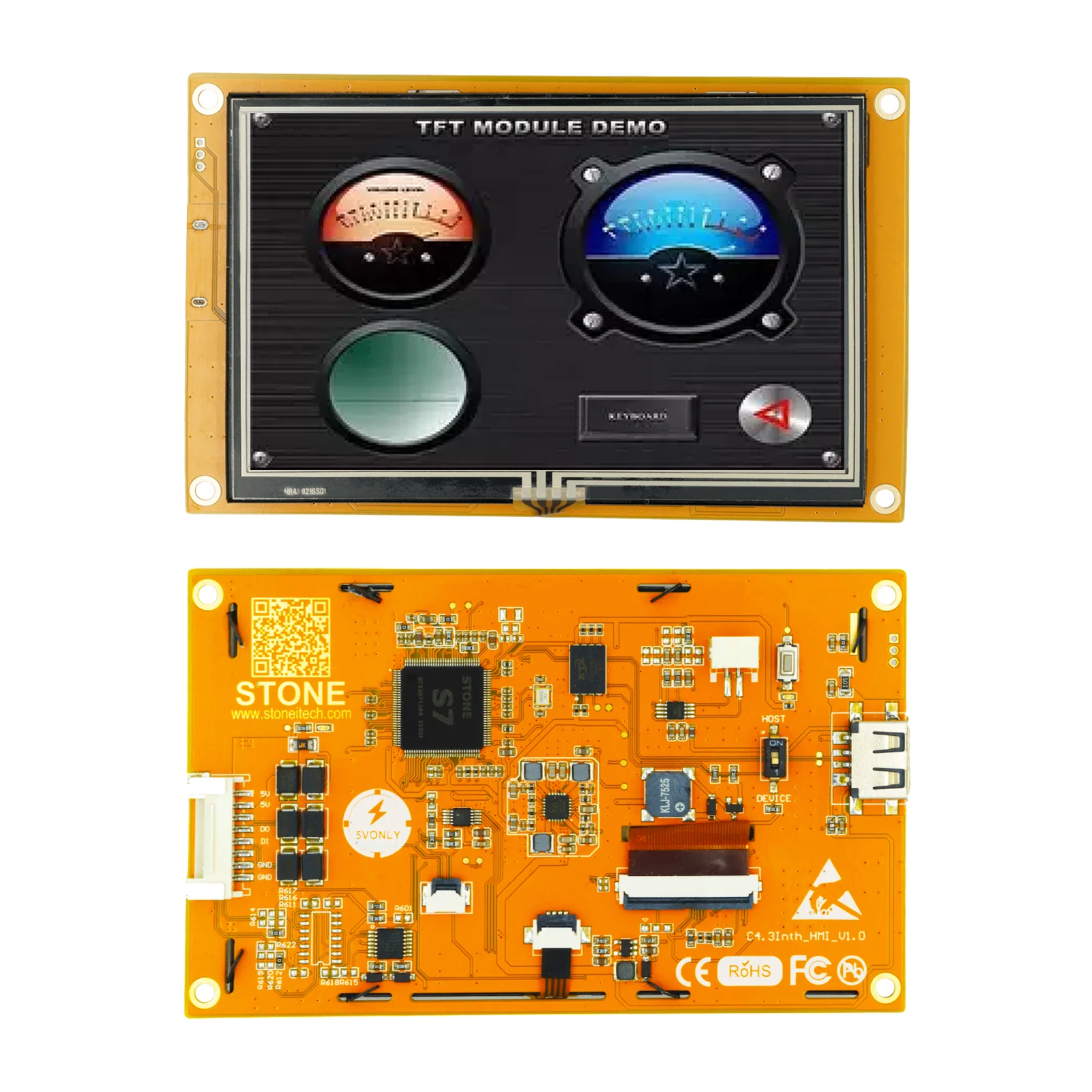 SCBRHMI 4.3 "HMI TFT LCD Modul Touchscreen mit UART Port für Ausrüstung Control Panel