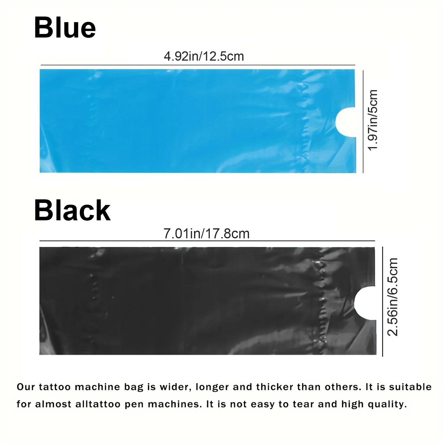 200pcs Tattoo Pen Bag Black/blue Disposable Pen Sleeve Bag Plastic Tattoo Machine Protective Bag Tattoo Supplies Accessorie