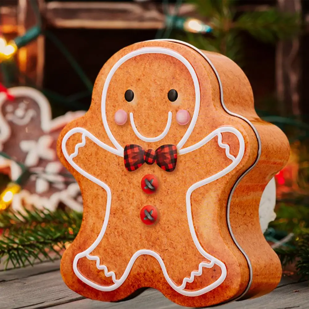 Snowman Shape Iron Box Santa Claus Shape Gift Box Christmas Candy Box Santa Claus Snowman Penguin Chocolate Cookies for Party