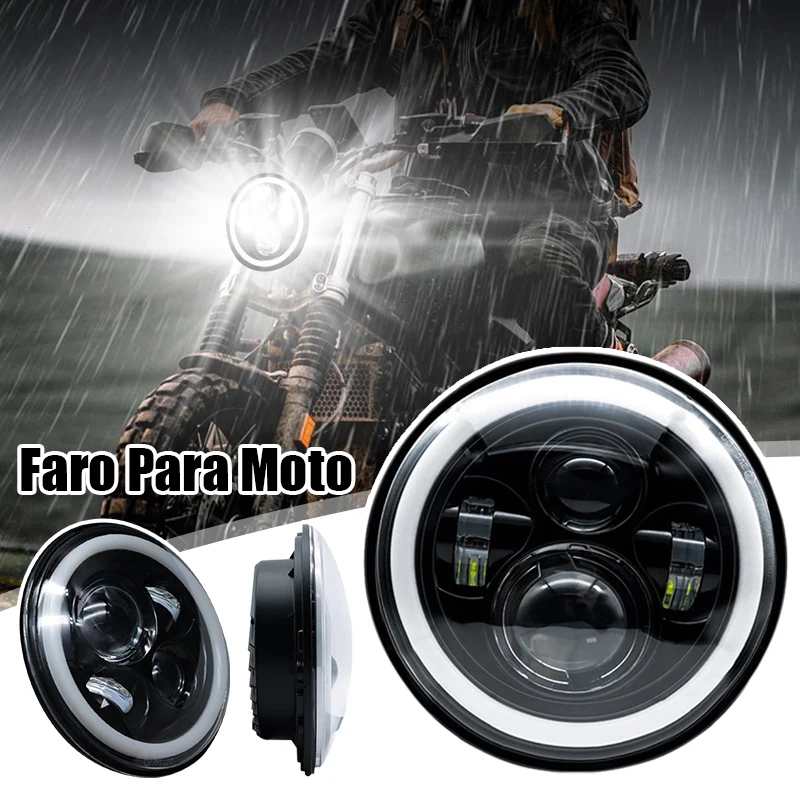 

7 Inch Motorcycle LED Headlight High Low Beam DRL Daytime Running LIght for Cafe Racer Honda Hornet 900 Kawasaki Yamaha Victory