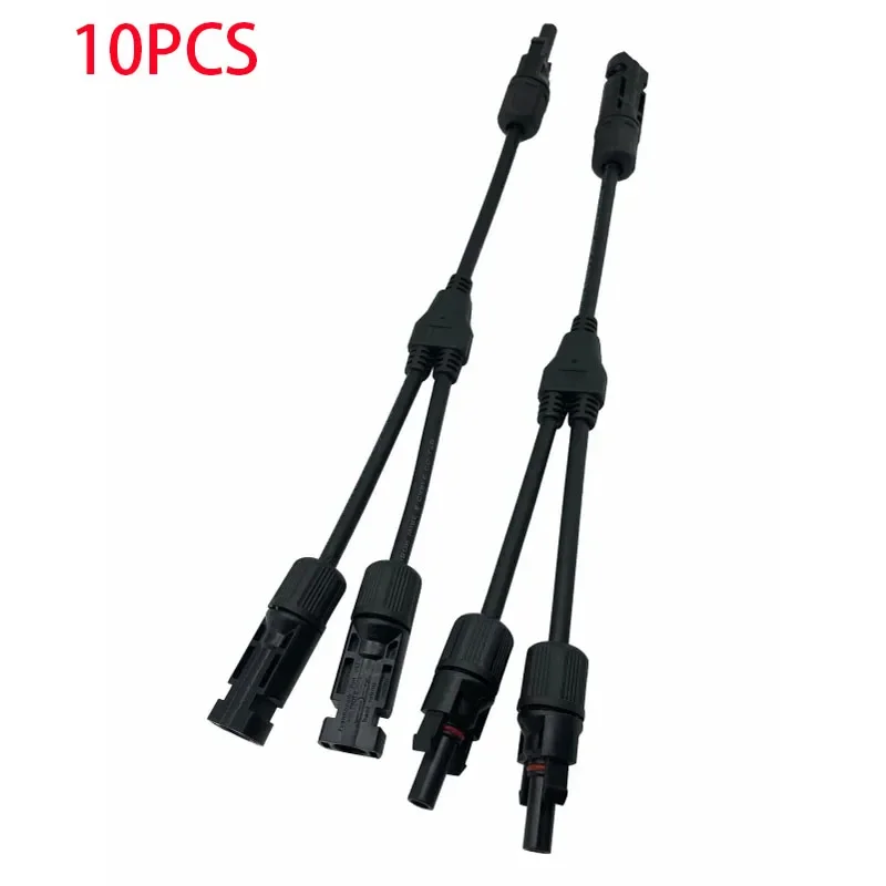 

10PCS Solar connector photovoltaic Panel Adaptor Y branch plug 1 to 2 Parallel connection of battery plate assembly