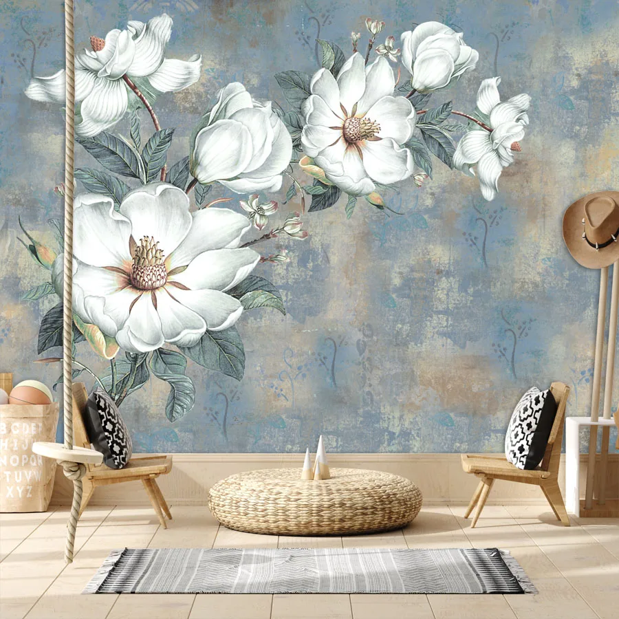 

Removable Peel and Stick Wallpaper Accept for Bedroom Walls Living Room Decoration Flower Retro Contact Wall Papers Home Decor