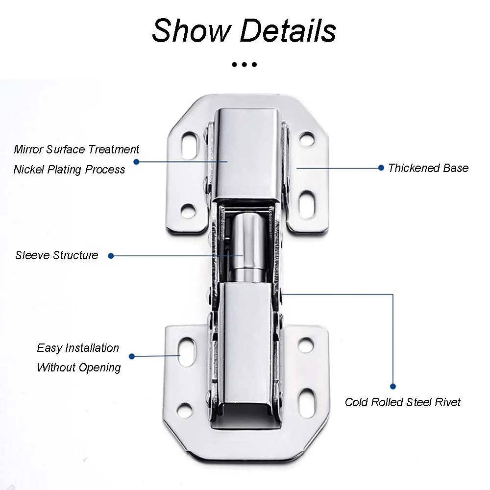 1 Pcs 3/4/5cun Hydraulic Hinge Cabinet Door Hinges Furniture Cabinet Hinge Maintenance And Installation Tool Hardware Fitting