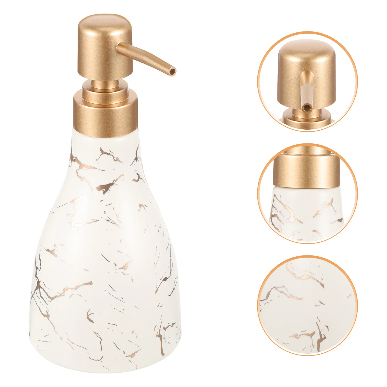 

Marble Pattern Press Pump Bottle Convenient Refillable Shampoo Soap Dispenser for Bathroom Travel Use Ceramic Soap Dispenser