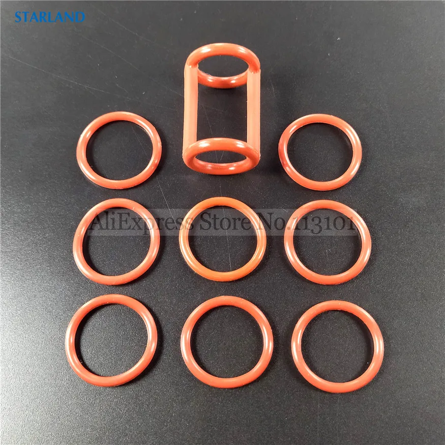 

One Set 9 Red Silicone Gaskets Seal Rings Fittings For Pistons Soft Serve Icecream Machines Accessories Replacement