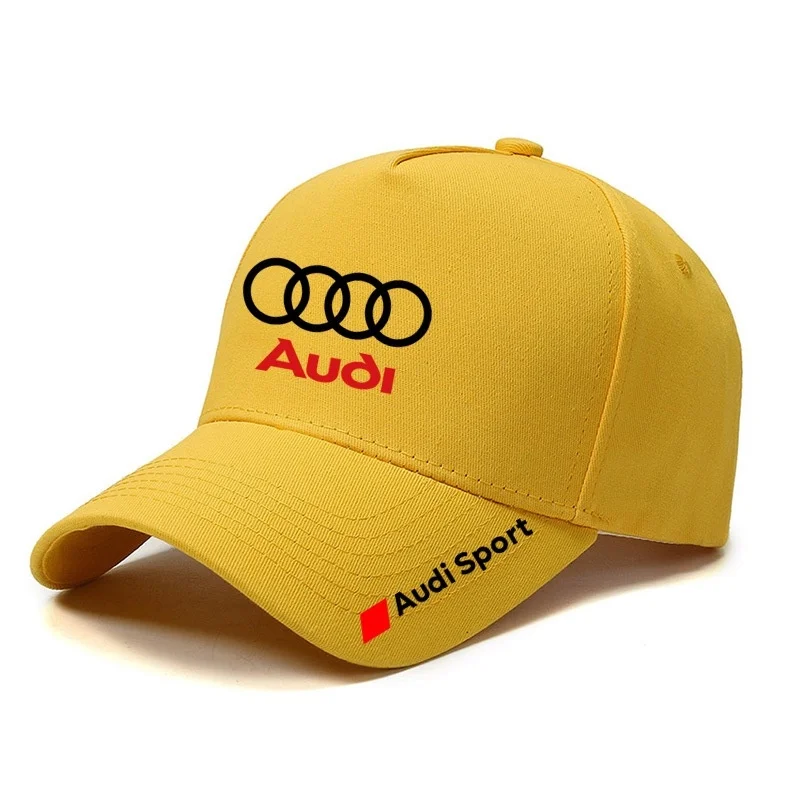 Topi Bisbol Katun yang Dapat Disesuaikan dengan Logo Audi, Cocok sebagai Aksesori Luar Ruangan untuk Audi TT 8L 8V, A4 B8 B6 B7 B9, A6, C