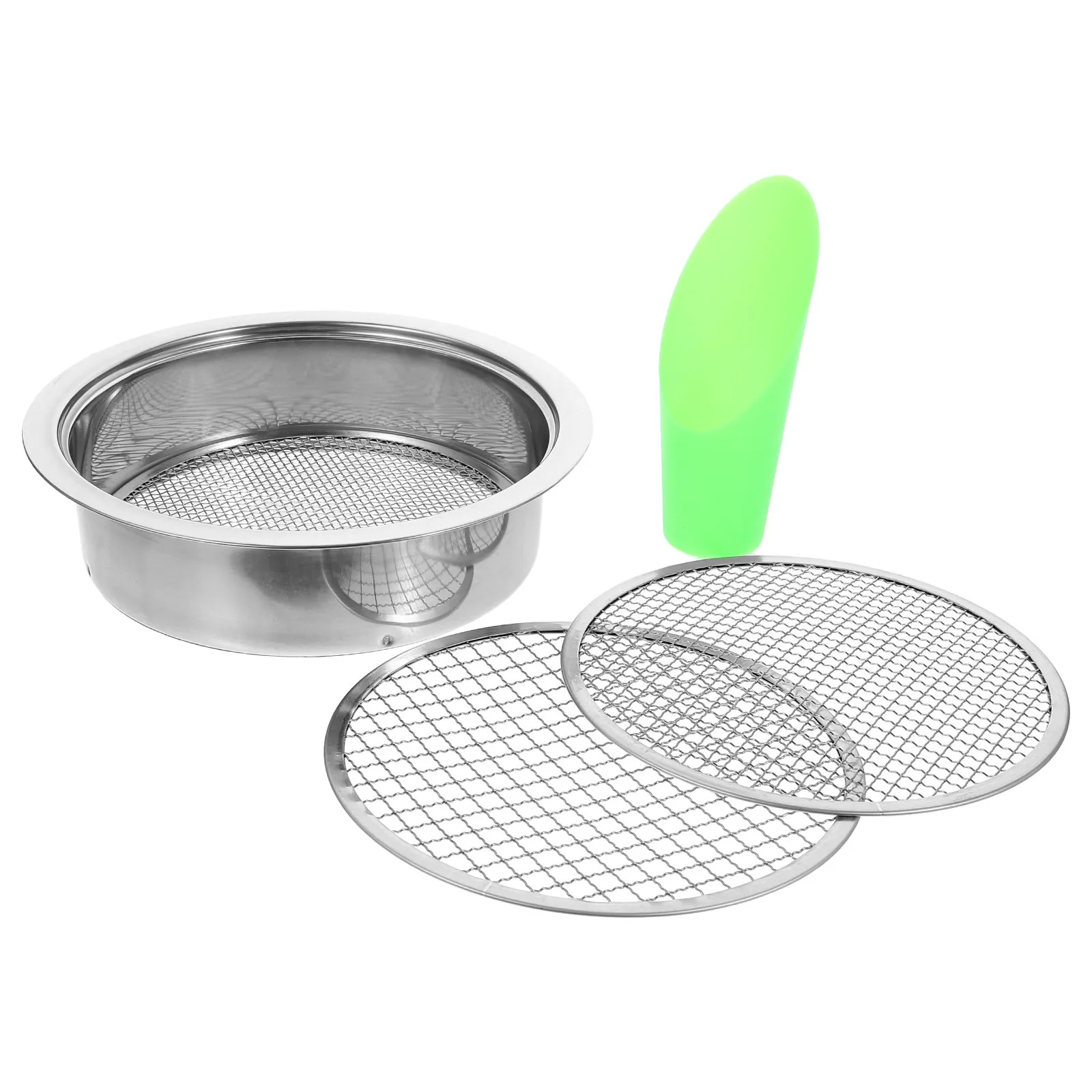 1Set Stainless Steel Garden Soil Sieve Lightweight Ergonomic Handle Soil Sifting Tool for Yard Potting Compost