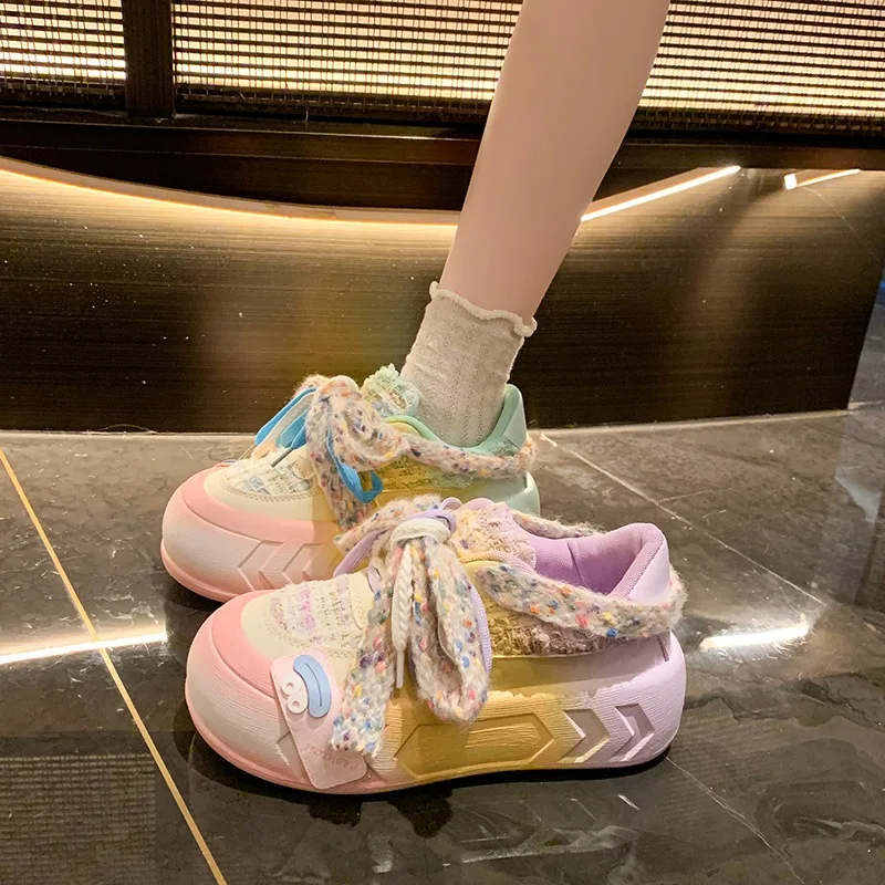 Spring and Autumn Women's Comfortable Color Blocking High Heel Single Shoes 2026 New Women Fashionable Casual Low Top Shoes
