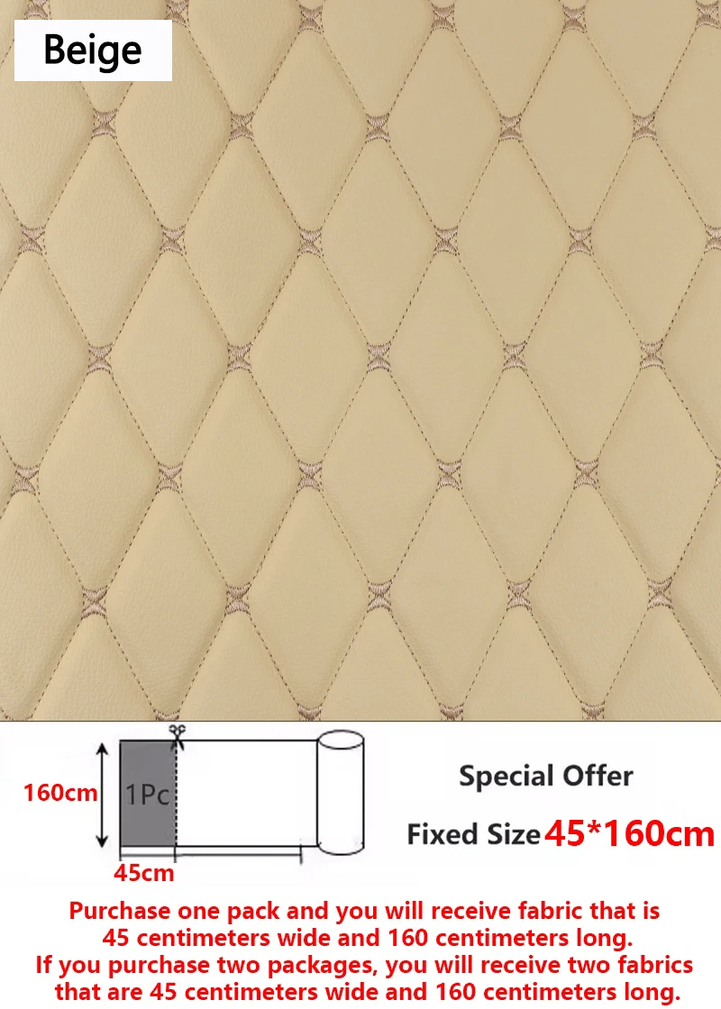 45/90 x 160 cm Sonderangebot bestickter karierter Stoff, Schwamm-Zwischenschicht-Lederstoffe für die Dekoration des Autos im Sitzkissen