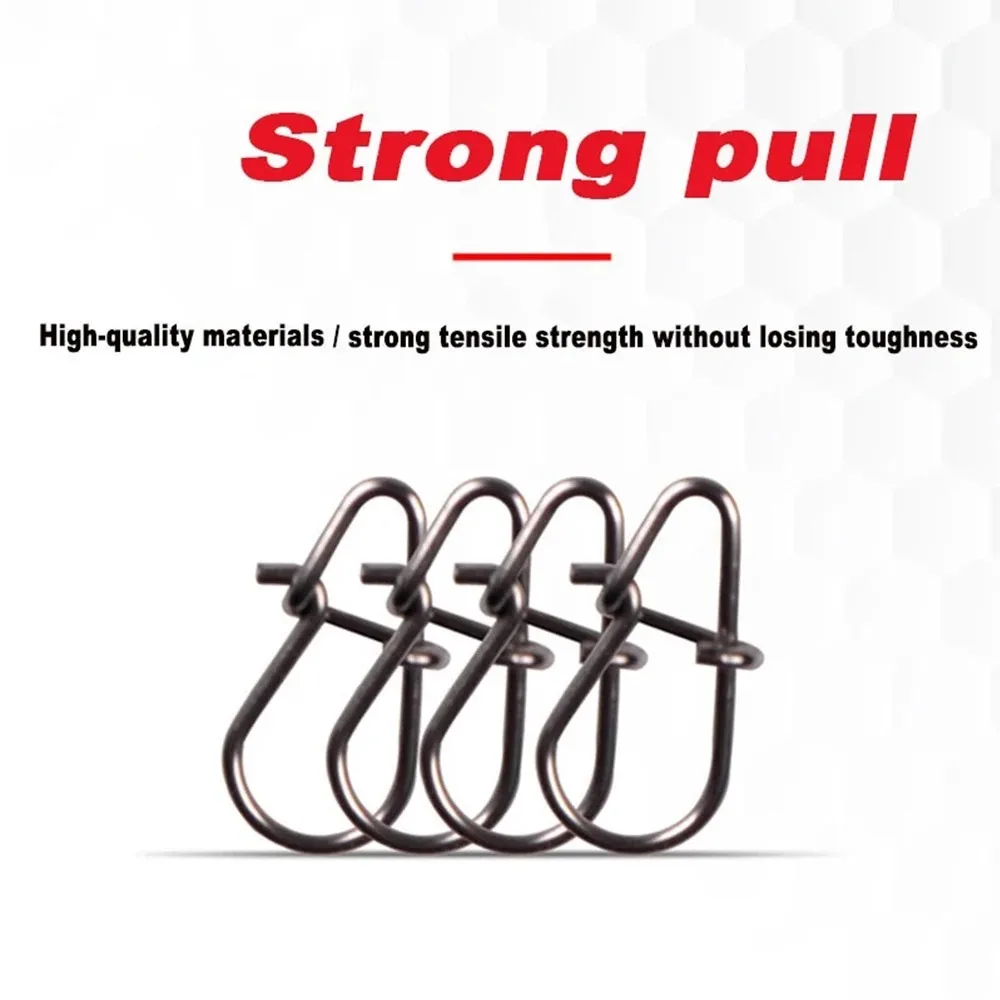 

100pcs Stainless Steel Fishing Snap Connectors, High-Strength Quick Change Lure Clip Egg Snap for Lures Hooks Swivels