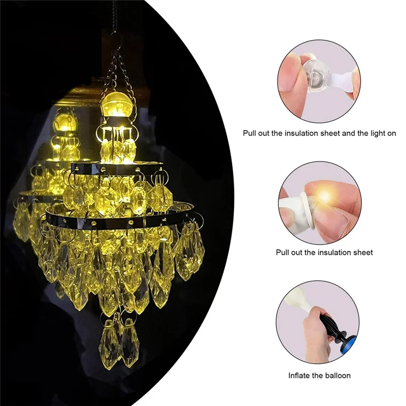 ABRO-LED Balloon Lights Plastic LED Balloon Lights Mini LED Light Warm White, For Paper Lantern, Balloon Light, Birthday Party