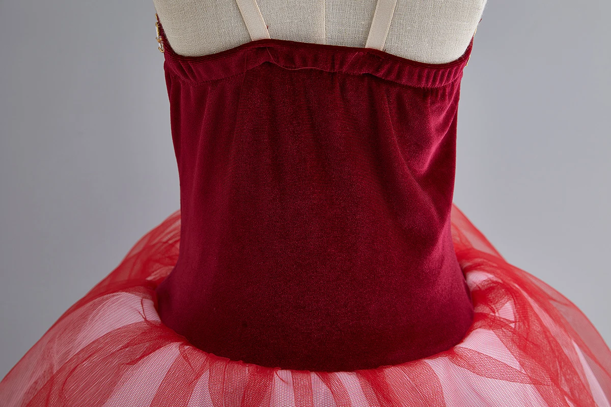 Saia tutu de balé profissional romântico, vestido longo de tule espanhol para meninas e adultos, trajes de bailarina para performance do lago dos cisnes