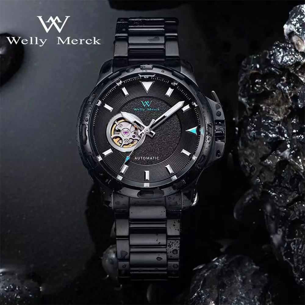 

Luxury Automatic Watch Men's 44mm Fully Automatic Skeleton Mechanical Watch Waterproof 100m Luminous Clock Willie Merck 2023