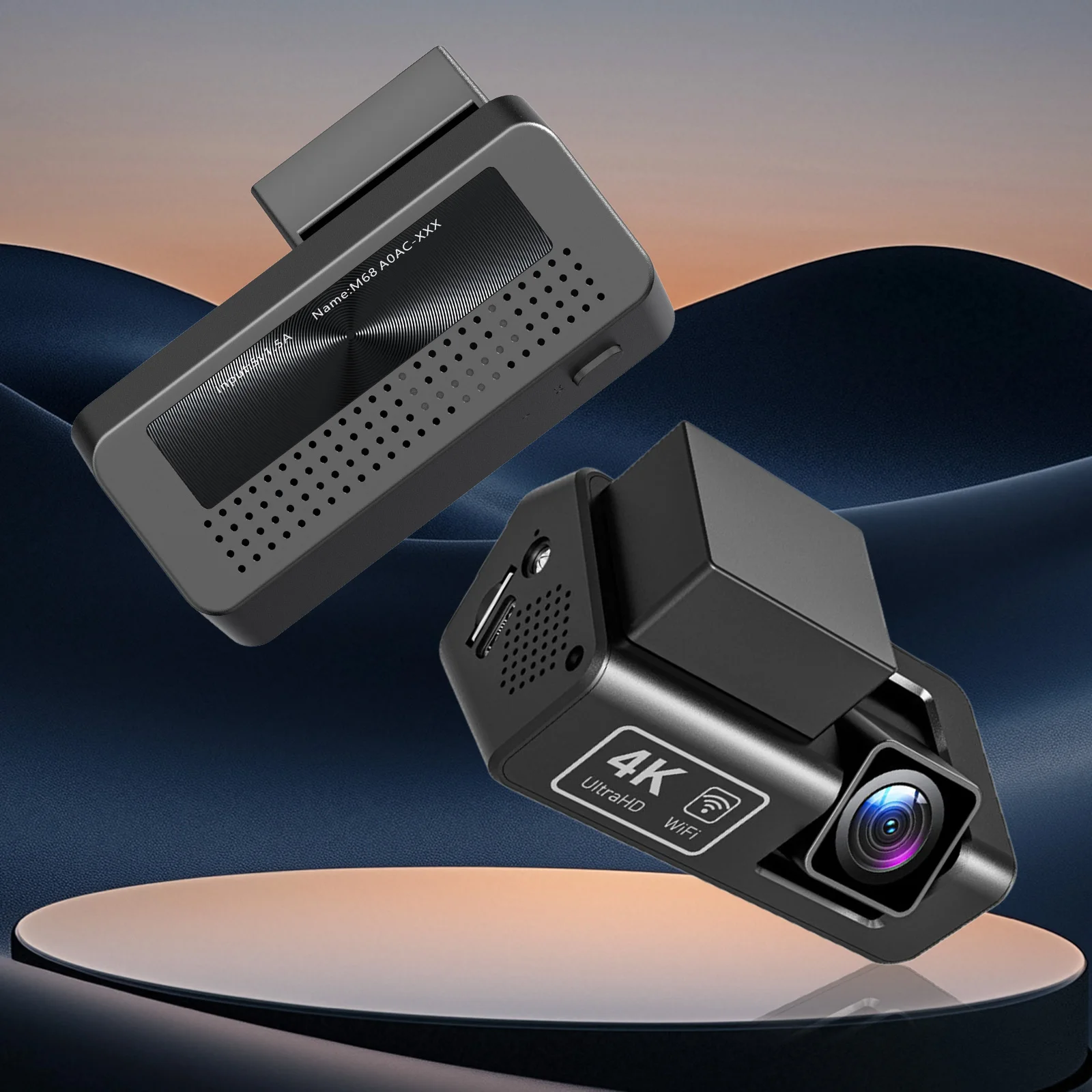 Car Video Recorder Built-in WiFi and Night Vision No Screen Dashcam for Cars with 24H Parking Mode Cycle Recording G-Sensor