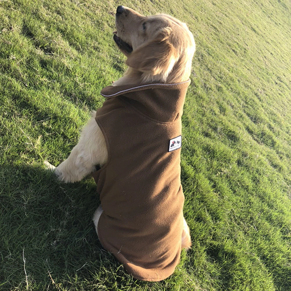 

Adorable Pet Polar Fleece Reversible Warm Dog Clothes Winter Fashion Waistcoat Puppy Comfortable Fit Easy Wear Light Tan L