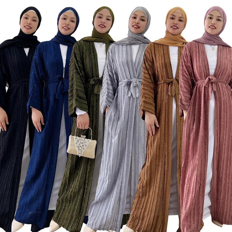 Open Layer Abaya Femme Cardigan 2022 Summer Muslim Tunic Dubai Elegant Dress Muslim Women Elegant Clothing Muslim Coat