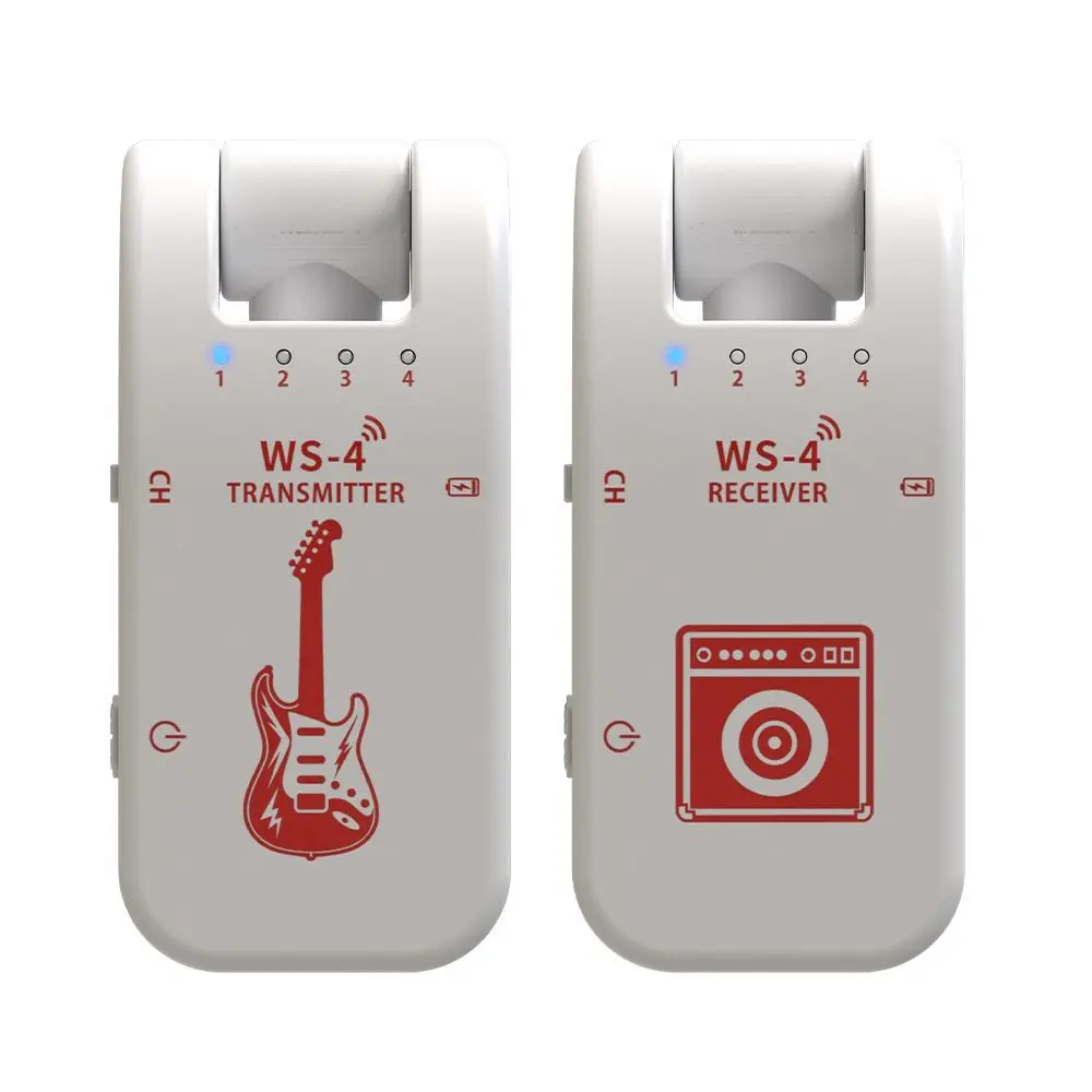 2.4GHz Wireless Guitar System 48K/16bit Rechargeable Guitar Transmitter Receiver Set Real-time Transmission Rotatable Plug