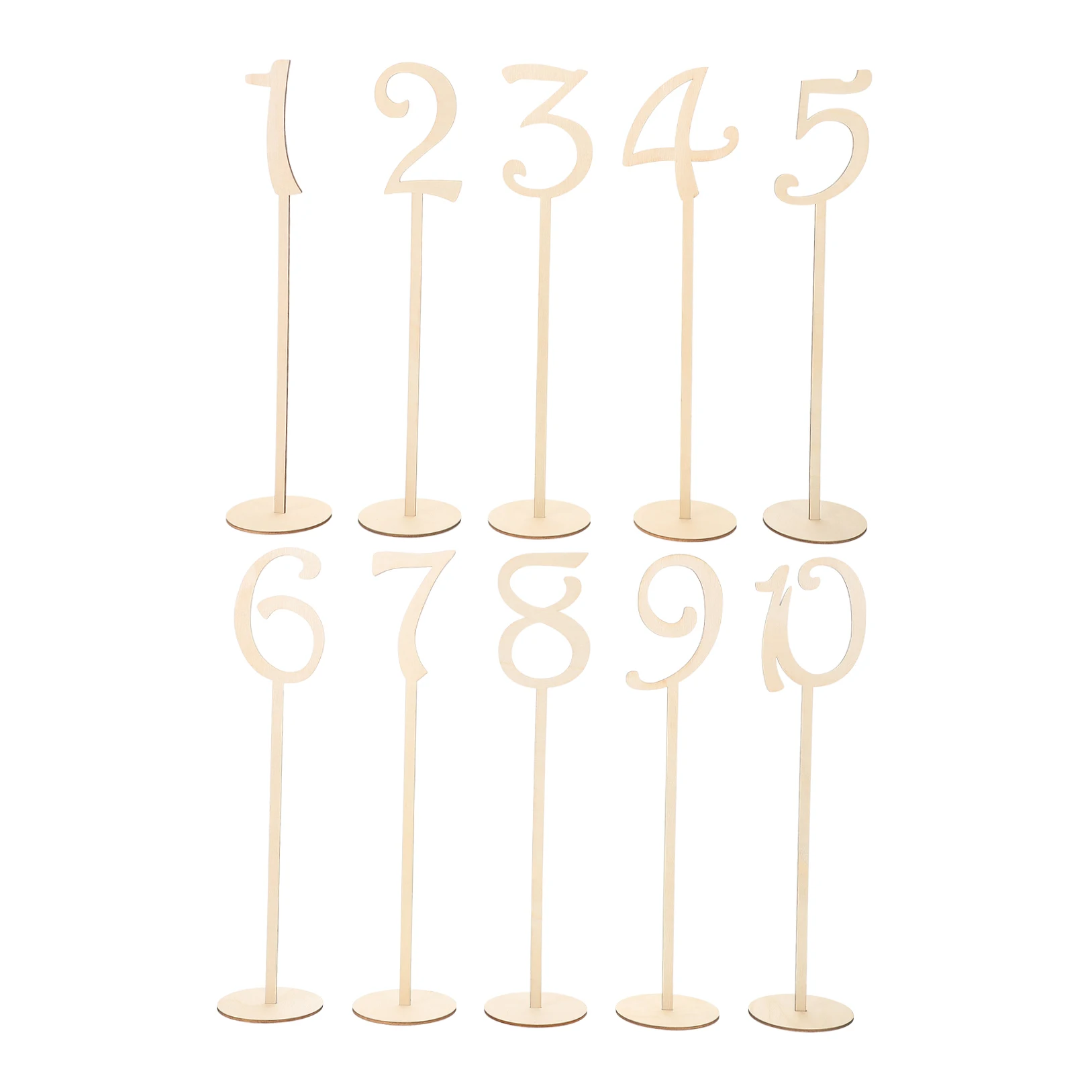 

10 Pcs Railing Home Decor Table Number with Base Picture Banquet Sturdy Vintage
