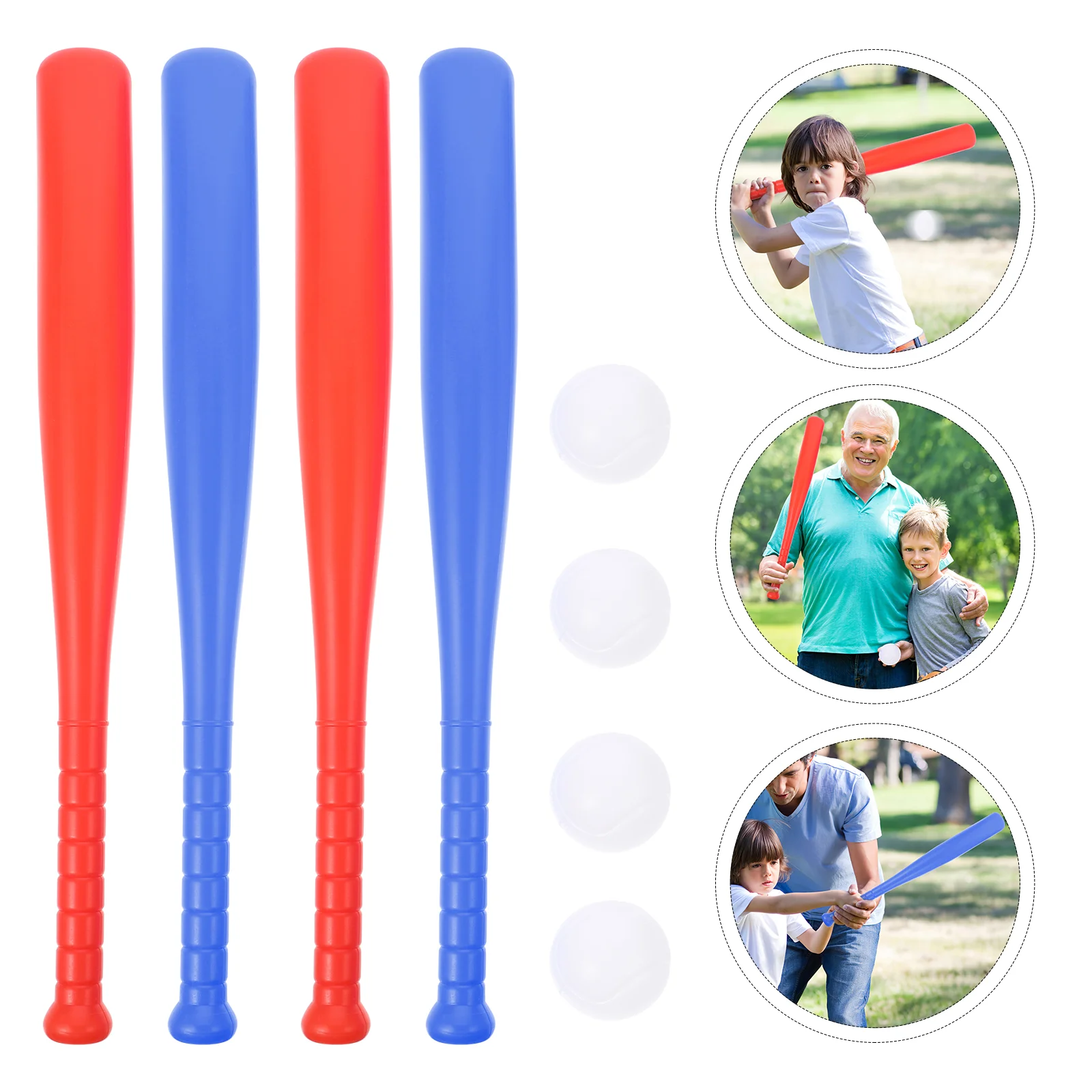 

Plastic Baseball Bat Kit with Baseball Toy for Kids Children Outdoor Sports Red Yellow Blue Green Each Set